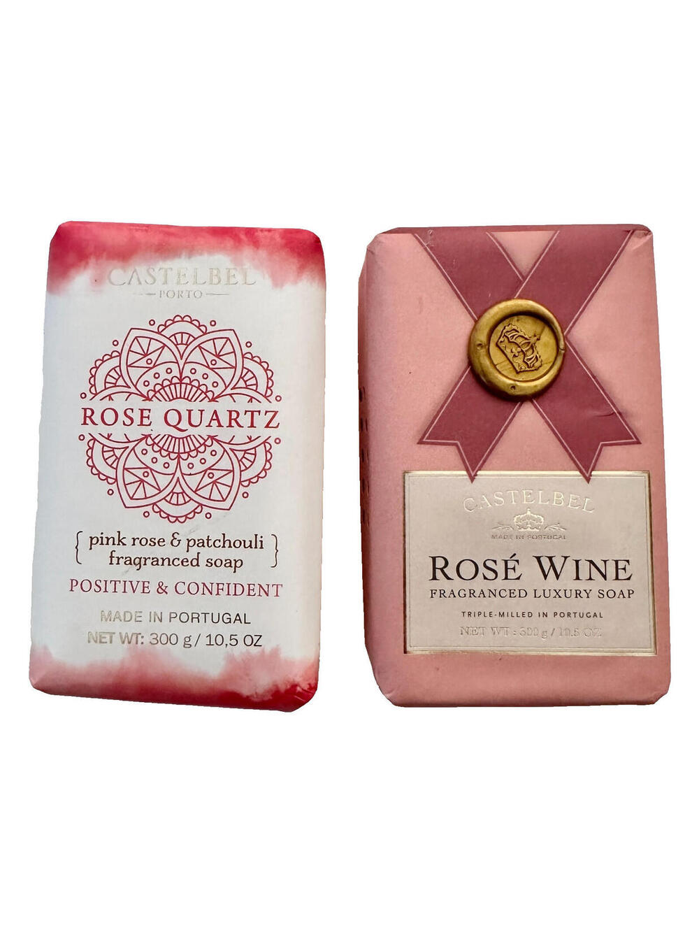 Lot of 2: NEW Castelbel Porto Rose WIne Quartz Bath Soap Bar 10.5 oz Portugal